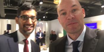 Kuva Cursor Googlen toimitusjohtaja Sundar Pichai ja Cursorin David Lindström
