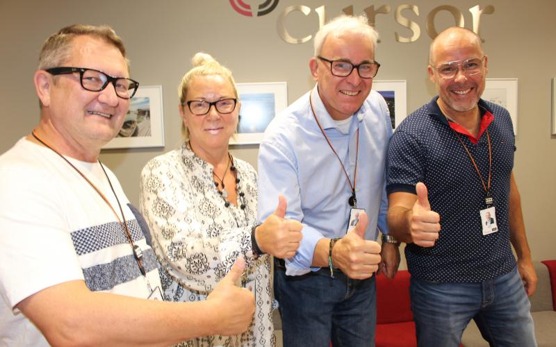 Kuva Mervi Liimatainen Cursorin myyntitiimi Ilkka, Tiina, Harri ja Jarkko